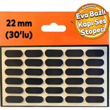 Badem10 Eva Bazlı Darbe Ses Kapı Stoperi Keçe Yapışkanlı 22 mm (30'lu Paket) Dolap Kapak Çekmece Oval Siyah