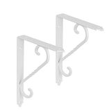 Badem10 Ferforje Raf Altı Ayak Dekoratif Raf Tutucu Beyaz Montaj Aparatı 2 Adet 135 X 190 Mm (orta Boy)