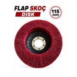Badem10 Flap Skoç Disk 115 mm Zımpara Taşı Ahşap Metal Pas Temizleme Taşlama Diski Spiral Uyumlu