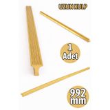 Badem10 Foça Altın Çekmece Dolap Kulpu 992 mm Uzun Modern Tasarım Metal Kulp Mutfak Banyo Mobilya Kulbu