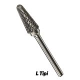 Badem10 Freze Uç L Tipi Törpü Kalıpçı Metal Demir Ahşap Plastik Taş Oyma Makinesi Ucu Konik Matkap Uyumlu