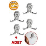 Badem10 Galata Portmanto Vestiyer Duvar Dolap Elbise Askısı Krom Metal Mobilya Kapı Askılığı Askılık