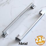 Badem10 Gama 224 mm Krom Metal Kulp Mobilya Dolap Mutfak Dolabı Kapak Çekmece Kulpları Kulbu Kulbu 22.4 cm