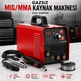 Badem10 Gazsız Gazaltı Kaynak Makinesi Mıg Mma 250A 220V Elektrod Kaynak Makinası 2,5-4,0 mm Kaynak Seti