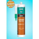 Badem10 Genel Amaçlı Beyaz Akrilik Mastik Silikon 500 GR Yapı Malzeme Montaj Kokusuz Yalıtım