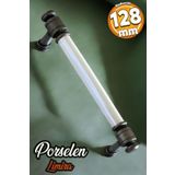 Badem10 Gerçek Porselen Sedef Antik Gümüş 128 mm Mobilya Mutfak Kulp Çekmece Dolap Dolabı Kulpu Kulbu Limira