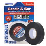 Badem10 Gerdir Sar Esnek Tamir Bandı 20 mm x 3 Mt Kendinden Birleşen Kauçuk Bant