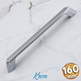 Badem10 Gökçe Krom Metal Kulp 160 mm -16 cm Mobilya Çekmece Mutfak Dolabı Dolap Kulpları Kulbu Kulpu Krom