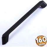 Badem10 Gökçe Kulp Siyah Metal 160 mm - 16 cm Mobilya Mutfak Çekmece Dolap Dolabı Kapak Kulbu