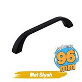 Badem10 Göksu Kulp 96 mm Siyah Metal Mutfak Mobilya Çekmece Mutfak Dolap Dolabı Kulpları Kapak Kulbu 9.6 cm