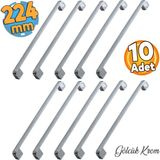 Badem10 Gölcük Oval (224 mm - 22.4 cm) Metal Krom Mobilya Mutfak Çekmece Dolap Dolabı Kulpu Kulbu Kulpları 10 ADET