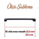 Badem10 Gölcük Oval (224 mm - 22.4 cm) Metal Siyah Mobilya Mutfak Çekmece Dolap Dolabı Kulpu Kulbu Kulpları 10 ADET