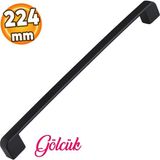 Badem10 Gölcük Oval (224 mm - 22.4 cm) Siyah Metal Mobilya Mutfak Çekmece Dolap Dolabı Kapak Kulbu Kulpu Kulpları