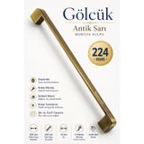 Badem10 Gölcük Oval Metal Eskitme Antik Sarı 224 Mm Mobilya Mutfak Çekmece Dolap Dolabı Kulpu Kulbu Kulpları