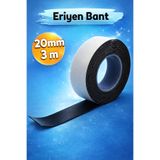 Badem10 Gri Eriyen Bant 20MM x 3MT Su Geçirmez Boru İzolasyon ve Sızdırmazlık Dayanıklı Tamir Bandı