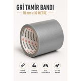 Badem10 Gri Tamir İzolasyon Bandı 100 mm X 10 Metre Genel Duct Tape Su Geçirmez Sızdırmazlık Bantı Bantları