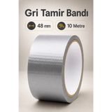 Badem10 Gri Tamir İzolasyon Bandı 48 Mm X 10 Metre Genel Duct Tape Su Geçirmez Sızdırmazlık Takviye Bantları