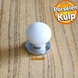 Badem10 Gül Gerçek Porselen Beyaz Düğme Kulplar Mobilya Mutfak Dolabı Çekmece Dolap Kapak Kulpu Kulbu