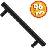 Badem10 Gülboylu Mat Siyah Metal 96 mm Mobilya Dolap Kapak Çekmece Kulbu