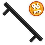 Badem10 Gülboylu Mobilya Dolap Kapak Çekmece 96 mm Mat Siyah Metal Kulp