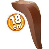 Badem10 Harvey Lüks Mobilya Kanepe Tv Ünitesi Koltuk Ayağı 18 Cm Kahverengi Ahşap Desenli Baza Ayakları