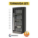 Badem10 Hassas Mıknatıslı Mini 24 Parça Tornavida Seti Bilgisayar Telefon Elektronik Tamiri Için Ideal