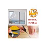 Badem10 Hazır Sineklik Beyaz Tek Kat Sök Tak Pratik Yıkanabilir Pencere Kapı Sinekliği 75X125 cm
