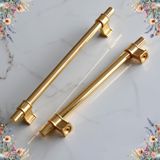 Badem10 Hisar Altın Gold Düz Metal Kulp 160 mm Mobilya Çekmece Mutfak Dolabı Dolap Kulpları Kulpu Kulbu