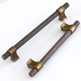 Badem10 Hisar Antik Sarı Metal Kulp 160 mm Tırtıklı Desen Mobilya Çekmece Dolap Mutfak Dolabı Kulpları Kulbu
