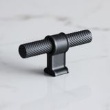 Badem10 Hisar Siyah Metal Kulp Tek Vida Tırtık Desen Çekmece Mutfak Mobilya Dolabı Dolap Kulpları Kulbu
