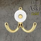 Badem10 Hitit Askı Askılık Metal Gold Vestiyer Duvar Askısı Dolap Elbise Askılığı - Altın - Gold