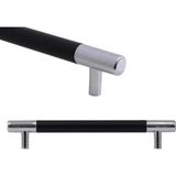 Badem10 Hitit Mobilya Mat Siyah Metal 128 mm Dolap Kapak Çekmece Kulbu
