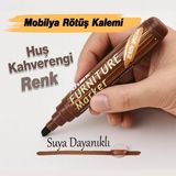 Badem10 Huş Kahverengi Renk Mobilya Rötuş Kalem Ahşap Masa Sehpa Dolap Parke Çizik Giderir Çatlak Kapatır - 1 Adet
