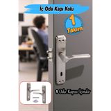 Badem10 İç Oda Kapı Kolu Aynalı Sağa Sola Uygun Saten Renk Dış Ahşap Pvc Metal Çelik Kapısı Tutamağı 1 Takım