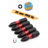 Badem10 İmpact Bits Uç 25 mm PH2 Tayvan Çeliği Mıknatıslı Yıldız Uç Manyetik 1/4" Matkap Ucu 2.5 cm Uzunluk