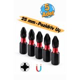 Badem10 İmpact Bits Uç 25 mm PZ2 Tayvan Çeliği Mıknatıslı Pozidriv Manyetik 1/4" Matkap Ucu 2.5 cm Uzunluk