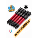Badem10 İmpact Bits Uç 50 mm PZ2 Tayvan Çeliği Mıknatıslı Pozidriv Manyetik 1/4" Matkap Ucu 5 cm Uzunluk