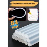 Badem10 İnce Mum (84 ADET) Silikon 7.5 mm Uzunluk 30 cm Çubuk Sıcak Silikon Hobi Maket Yapıştırma Slikon