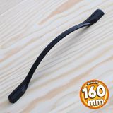 Badem10 İnci Kulp Mobilya Mutfak Dolabı Çekmece Dolap Kulpları Kapak Kulpu Kulbu Siyah Renk 160 mm Metal