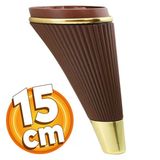 Badem10 İron Lüks 15 cm Ahşap Desenli Gold Baza Mobilya Kanepe Sehpa TV Ünitesi Koltuk Ayağı