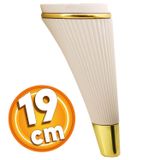 Badem10 İron Lüks 19 cm Krem Gold Baza Mobilya Kanepe Sehpa TV Ünitesi Koltuk Ayağı