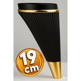 Badem10 Iron Lüks Mobilya Kanepe Berjer Tv Ünitesi Konsol Koltuk Ayağı 19 Cm Siyah Gold Ayakları