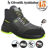 Badem10 Iş Ayakkabısı 45 Numara Süet Delikli Nefes Alan Çelik Burunlu Inşaatçı Tekstil Güvenlik Ayakkabı Bot - 0 - Siyah