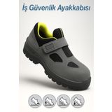 Badem10 İş Ayakkabısı S1 Cırtlı Çelik Burunlu Süet İnşaat Güvenlik Ayakkabısı Kaymaz Tabanlı
