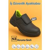 Badem10 İş Ayakkabısı S3 Koruma Sınıfı Cırtlı Deri Çelik Burunlu Kaymaz Tabanlı Güvenlik Kaynak Ayakkabıları