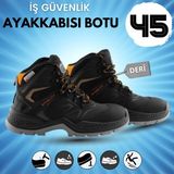 Badem10 Iş Botu Ayakkabısı Siyah 45 Numara Demir Burunlu Kış Sanayi Inşaatçı Tekstil Güvenlik Ayakkabı