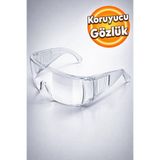 Badem10 İş Güvenlik Güvenliği Gözlüğü Laborant Laboratuvar Tam Koruyucu Gözlük S700 Major Şeffaf