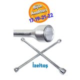 Badem10 İstavroz Tip 4'lü Bijon Anahtarı 17x19x21x22 mm
