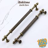 Badem10 Kader Eskitme Antik Sarı Metal Kulp 160 mm - 16 cm Mobilya Mutfak Dolap Kulpları Çekme Kulbu