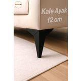 Badem10 Kale Lüks Mobilya Kanepe Koltuk Tv Ünitesi Ayağı 12 Cm Siyah Plastik Yükseltici Ayak Ayakları